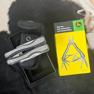 NEW**John Deere Silver Multi-Tool with Black Pouch